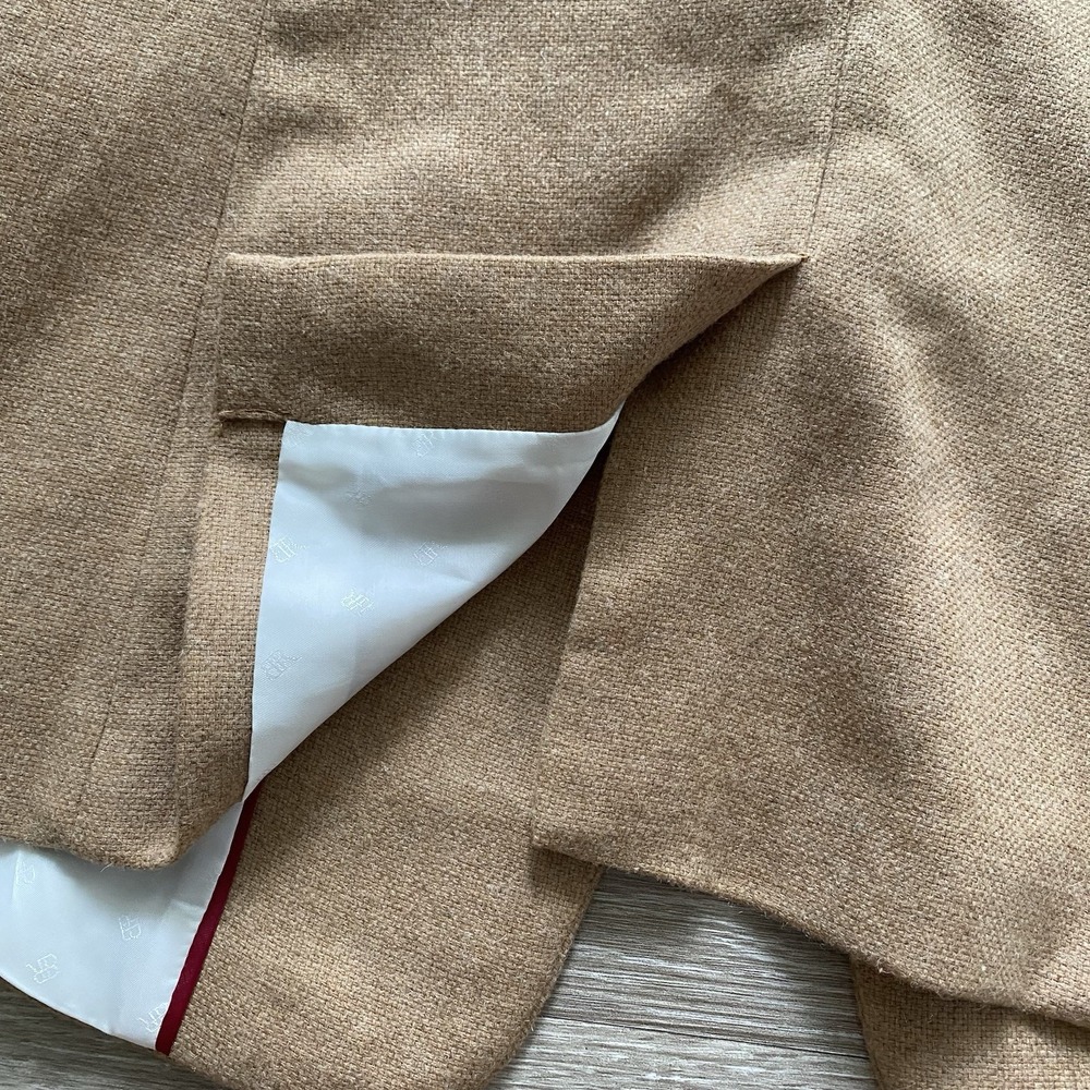 Banana Republic Hacking Jacket Womens 10 Camel Wool Blend Blazer Academia Preppy - Picture 12 of 13